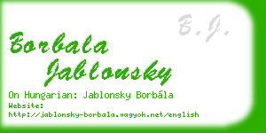 borbala jablonsky business card