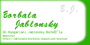 borbala jablonsky business card